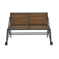 thumbnail image 4 of Weston Home Bastrop Walnut Finish Black Metal Outdoor Convertible Table/Bench, 4 of 12