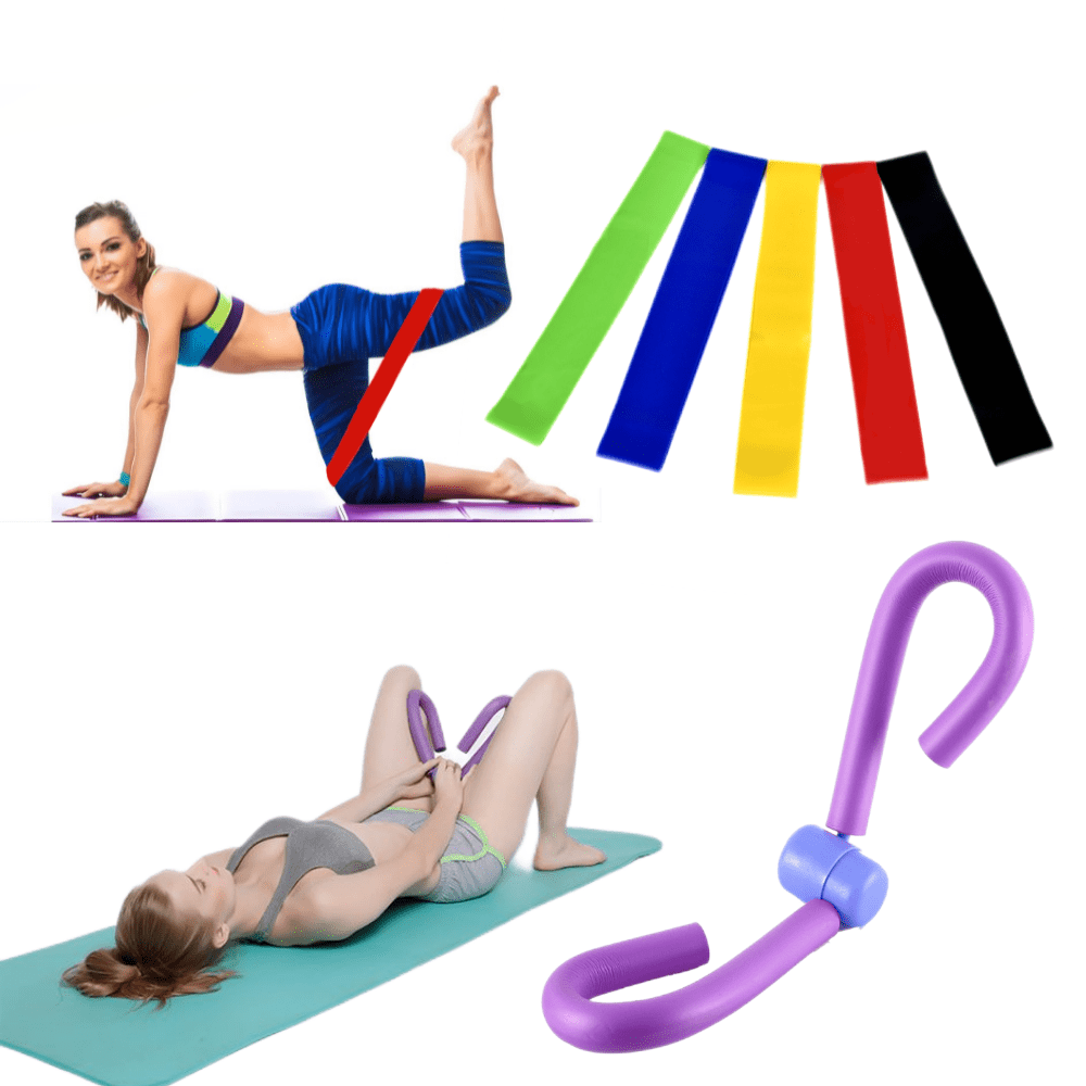 5PCS Resistance Workout Bands with Thigh Exerciser, Booty Bands, Non