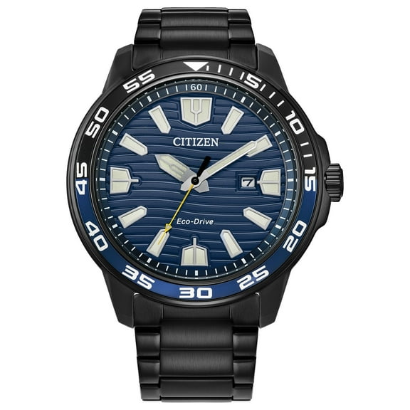 Citizen Men's Eco-Drive Black IP Stainless Steel Watch AW1705-55L
