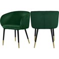 thumbnail image 1 of Meridian Furniture Collection Louise Chaise de Salle à Manger Moderne en Velours, Verte (Ensemble de 1), 1 of 5
