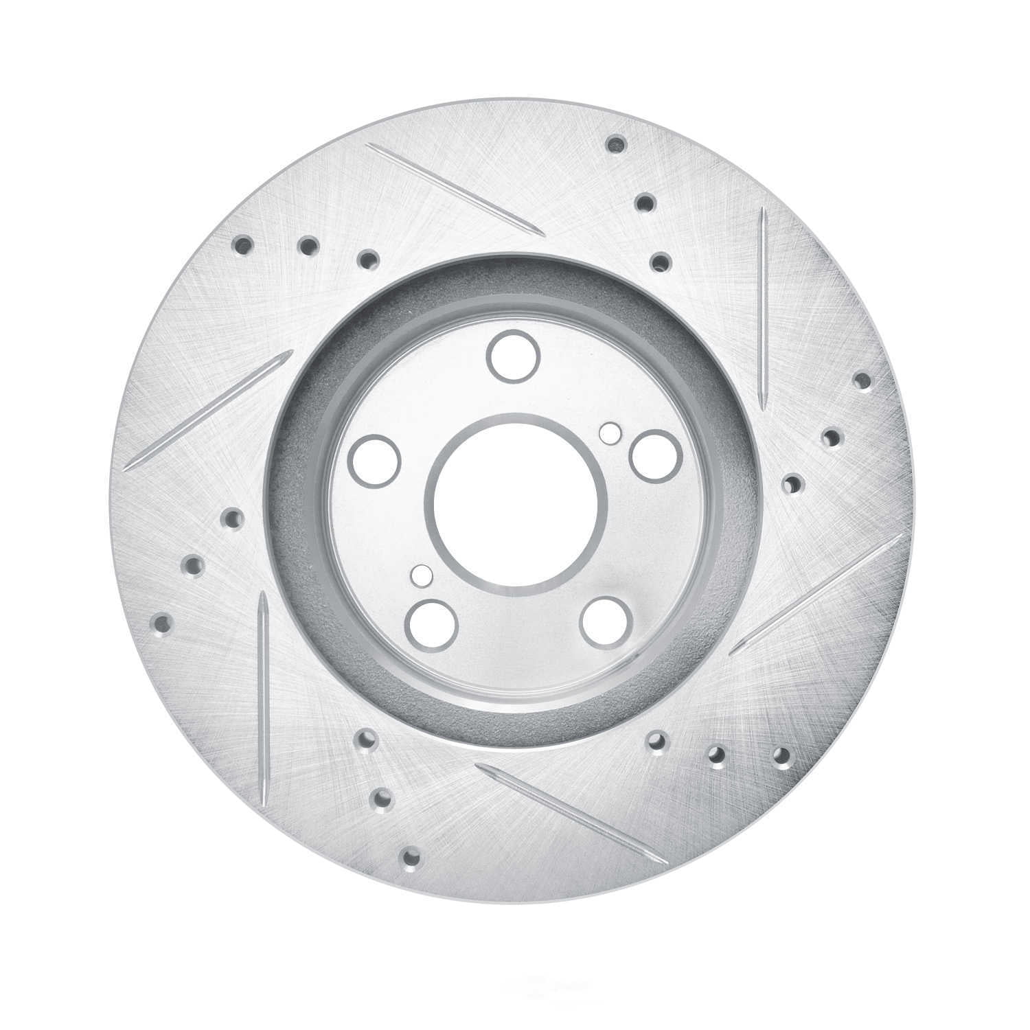 Dynamic Friction Company 631-76087L DFC Brake Rotor - Drilled And Slotted - Silver