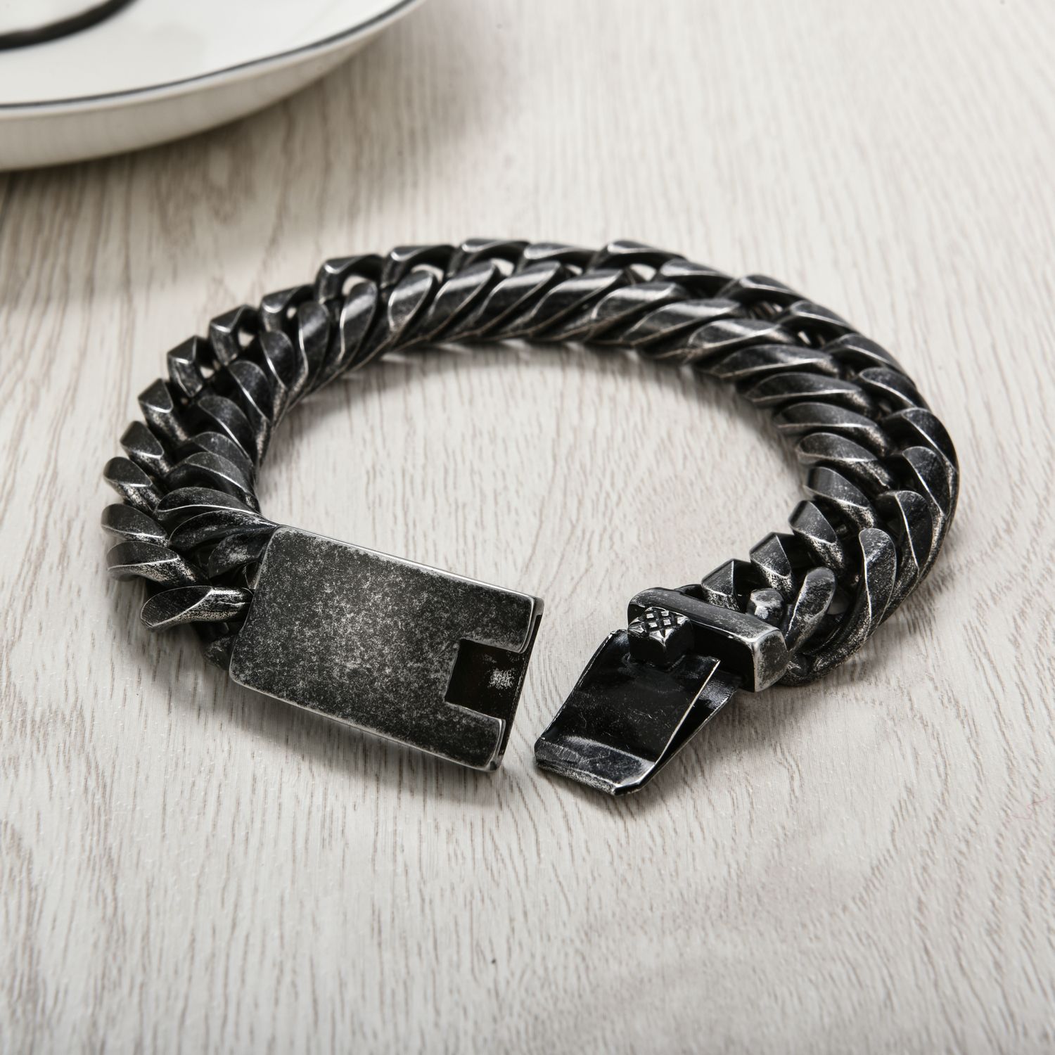 Metaljc Stainless Steel Retro Bracelet for Men, Punk Trend Cool Gift Decorations