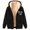 Black, variant on Women Zip Up Heart Paw Print Sherpa Lined Hooded Jacket Reinforced Stitching Wrinkle Resistant Thick Fleece Outer Coat 1pc M-XXXL True To Size
