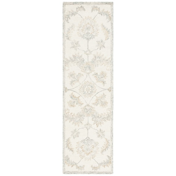 SAFAVIEH Martha Stewart Tufted Luka Floral Runner Rug, Ivory/Sage, 2'3" x 8'