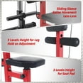 thumbnail image 3 of Multifunctional LAT Pulldown and Cable Row Machine for Home Gym – Full-Body Strength Training, High & Low Pulley System, Adjustable Leg Support – Heavy-Duty Steel Frame – Black and Red, 3 of 8