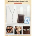 thumbnail image 5 of FaithHeart Virgin Mary Rosary Necklace for Women Silver Stainless Steel Dainty Holy Blessed Bead Catholic Christian Church Jesus Cross Necklace with Pray Card Christmas Jewelry Gift for Grandma, 5 of 9