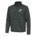 thumbnail image 2 of Men's Antigua Pewter Tampa Bay Lightning Twist Quarter-Zip Pullover Jacket, 2 of 3