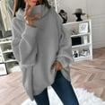 thumbnail image 2 of Viikei Womens Sweaters Clearance Plus Size Knitted Turtleneck Solid Pullover Tops, 2 of 5