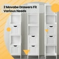 thumbnail image 3 of VASAGLE Maximize Corner Space Slimline Bathroom Floor Cabinet with Drawers and Open Shelves, 3 of 6