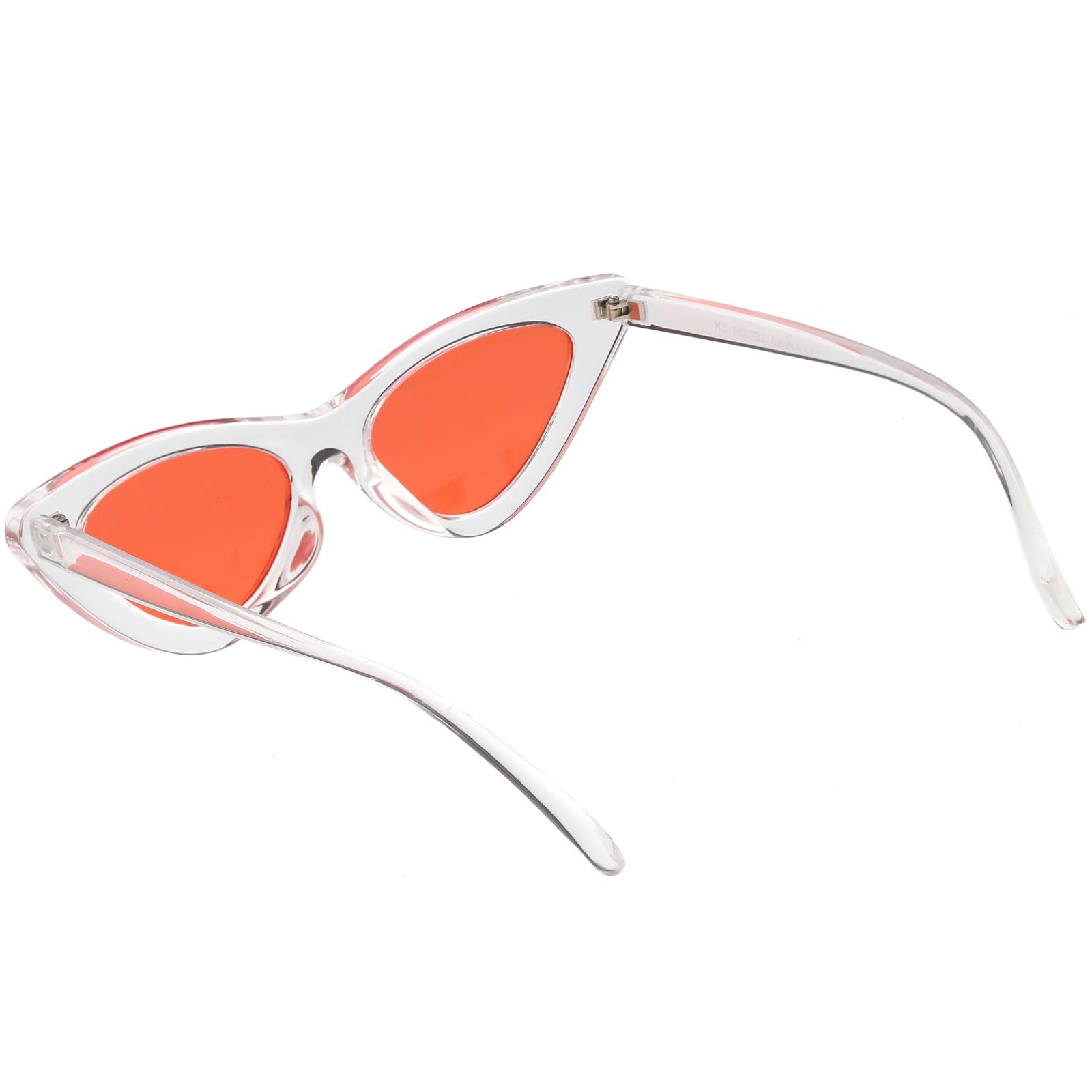 Womens Exaggerated Translucent Cat Eye Sunglasses Color Tinted Lens 48mm Clear Red