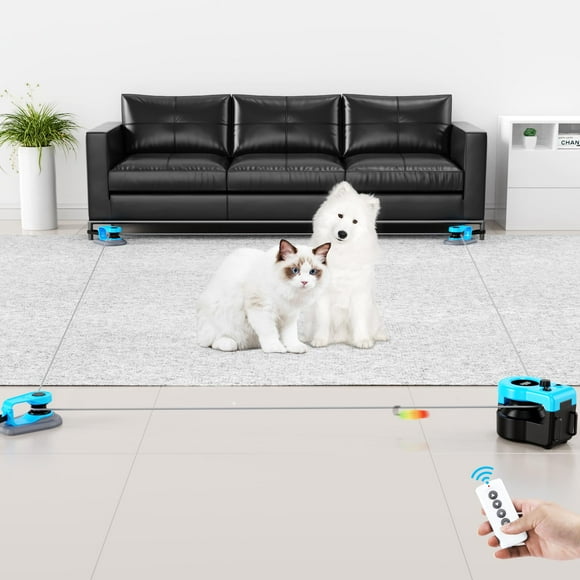 Juguete interactivo para gatos Pet Deluxe con mando a distancia y automático, color azul cielo