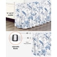 thumbnail image 3 of White Blue Spring Floral Wrap Around Bed Skirts for California King Bed 18" Drop,Bed Skirt with Adjustable Elastic Belt Dust Ruffle Bed Valance for Bedroom Summer Birds Botanical Bed Frame Cover, 3 of 7