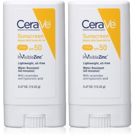 Stick Protector Solar Mineral CeraVe SPF 50 Paquete de 2 x 14 g