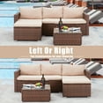 thumbnail image 3 of AVAWING 3PCS Patio Furniture Set, Outdoor Sectional Wicker Rattan Sofa Set for 3 People, Beige, 3 of 8