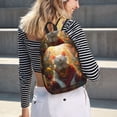 thumbnail image 5 of Disketp Sunshine Flower Meditating Cat print Canvas Backpack Lightweight Travel Daypack Student Rucksack Laptop Backpack-Medium, 5 of 5
