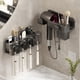 thumbnail image 5 of Organizador de pared plegable para secador de pelo | Capacidad de carga universal de 2 kg | Montaje adhesivo sin taladrar | Soporte para secador de pelo de baño que ahorra espacio con gancho, 5 of 5