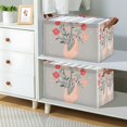 thumbnail image 2 of Yayeee Foldable Storage Basket for Shelves with Handles Waterproof Cloth Bins, Gray Flower, 2 of 7