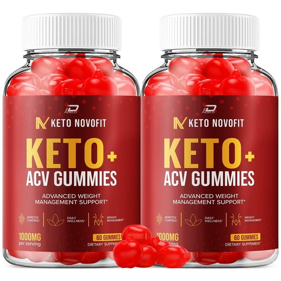 ( 2 Packs) Keto Novofit Gummies - Keto Novofit Apple Cider Vinegar Gummy Supplement for Energy - Keto Novofit Keto Gummies Dietary Supplement (120 Gummies)
