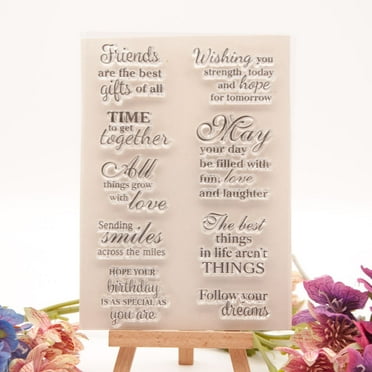 Ouginx 4.1 by 5.9 Inch Confession Wishing Words Clear Stamps for Card Making Scrapbooking Arts Crafts Decoration
