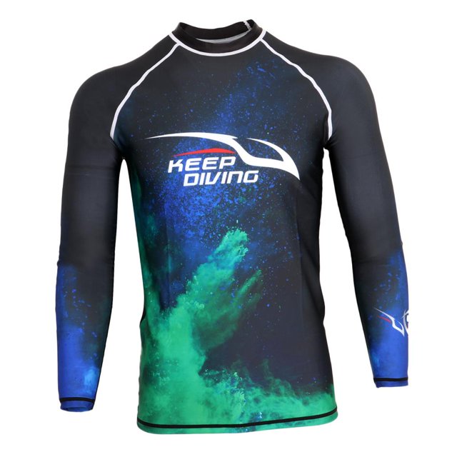 Top De Traje De Neopreno Para Hombre - Traje De Baño De Buceo Con Protección Contra Ultravioleta Y Protección Contra Ultravioleta 3XL Macarena Top de traje de neopreno de manga larga para hombre