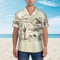 thumbnail image 2 of Balery Wild West Desert With Cowboys Camisas hawaianas de manga corta para hombre, camisas playeras de corte holgado, camisas de vacaciones con botones,X-Large, 2 of 7