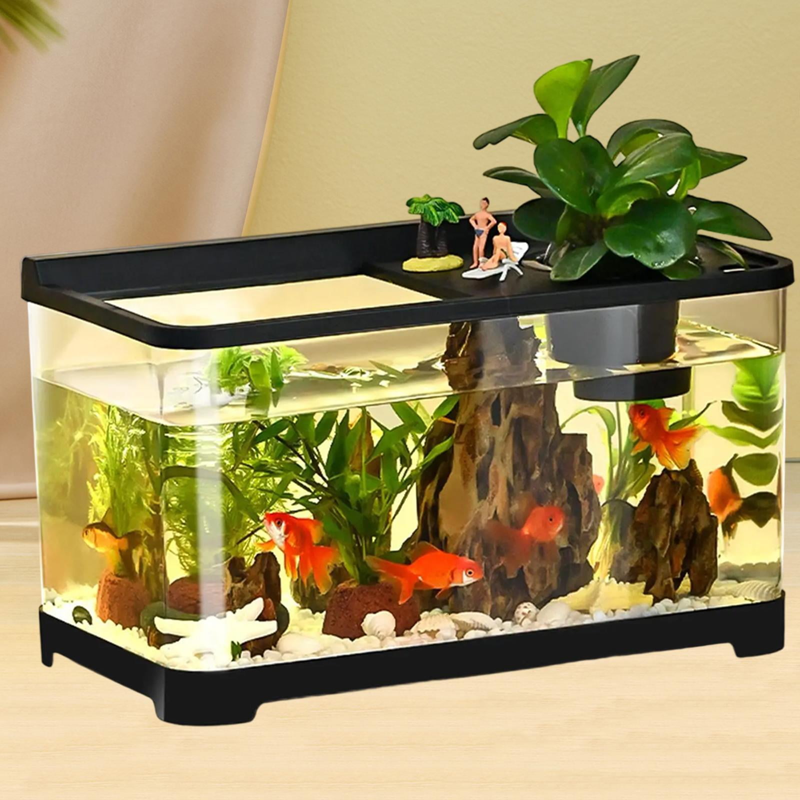 betta fish box Oltraman Small Tank, Aquarium Tank Kit with LED Lighting, 0.6 Gallon Stackable Fighting Fish Tank Set, Fish Bowl Accessories for Turtle Reptile Shrimp Crab Insects as Decoration THERES ROOM FOR THREE AQUEON LED BETTABOW 2.5 GALLON