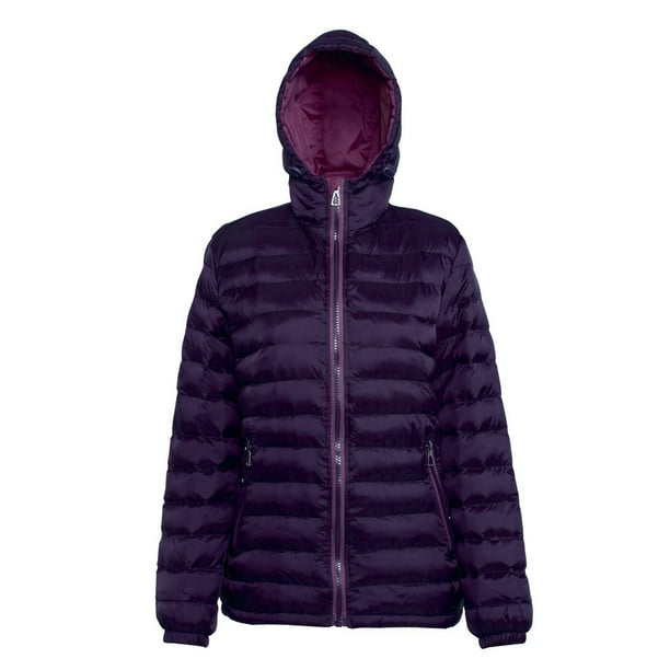 2786 - Chaqueta acolchada con capucha resistente al agua y viento para mujer (Berenjena/mora) 2786 UTRW3425_auberginemulberry