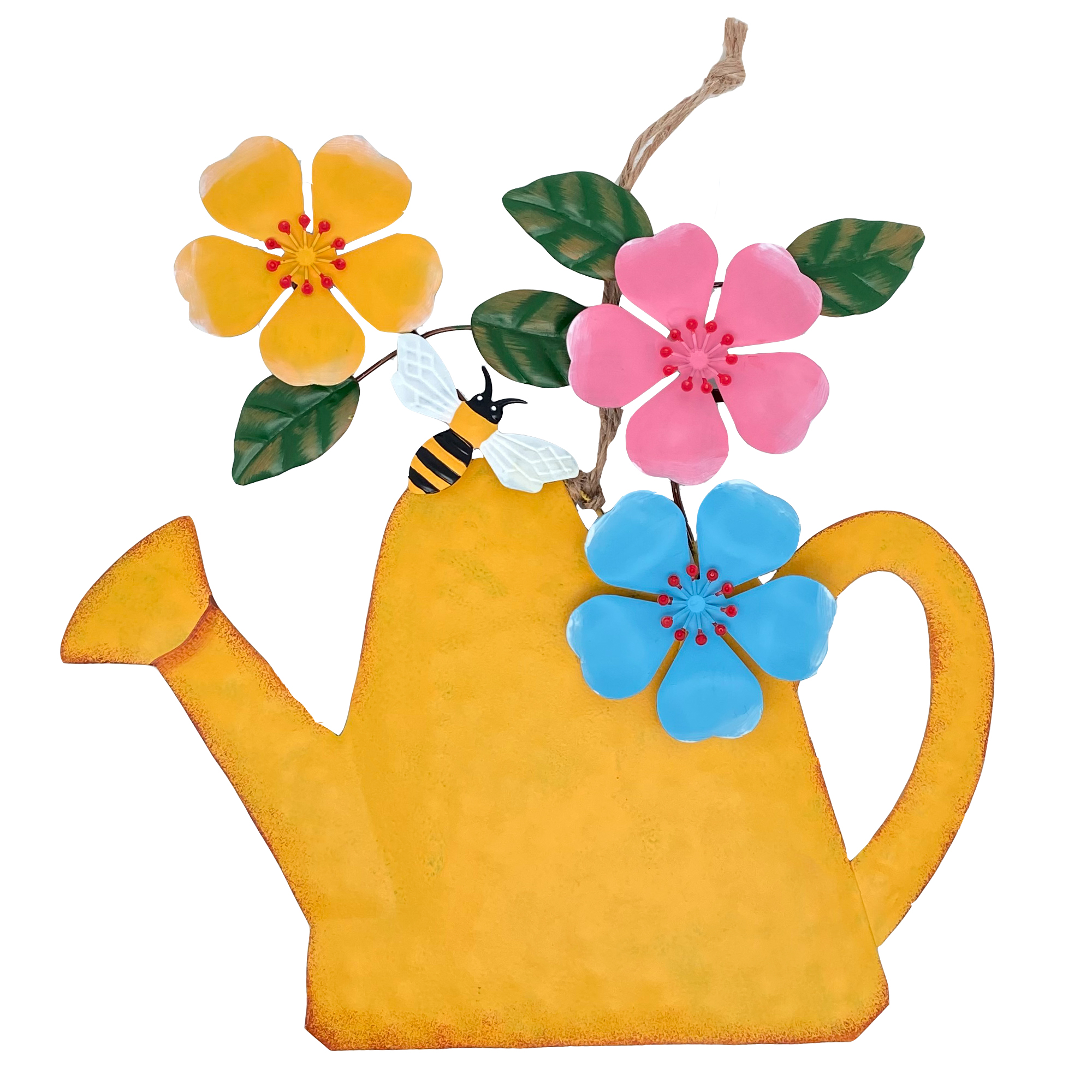 YHDSN Watering Can Metal Wall Art Outdoor Decoration Sign Front