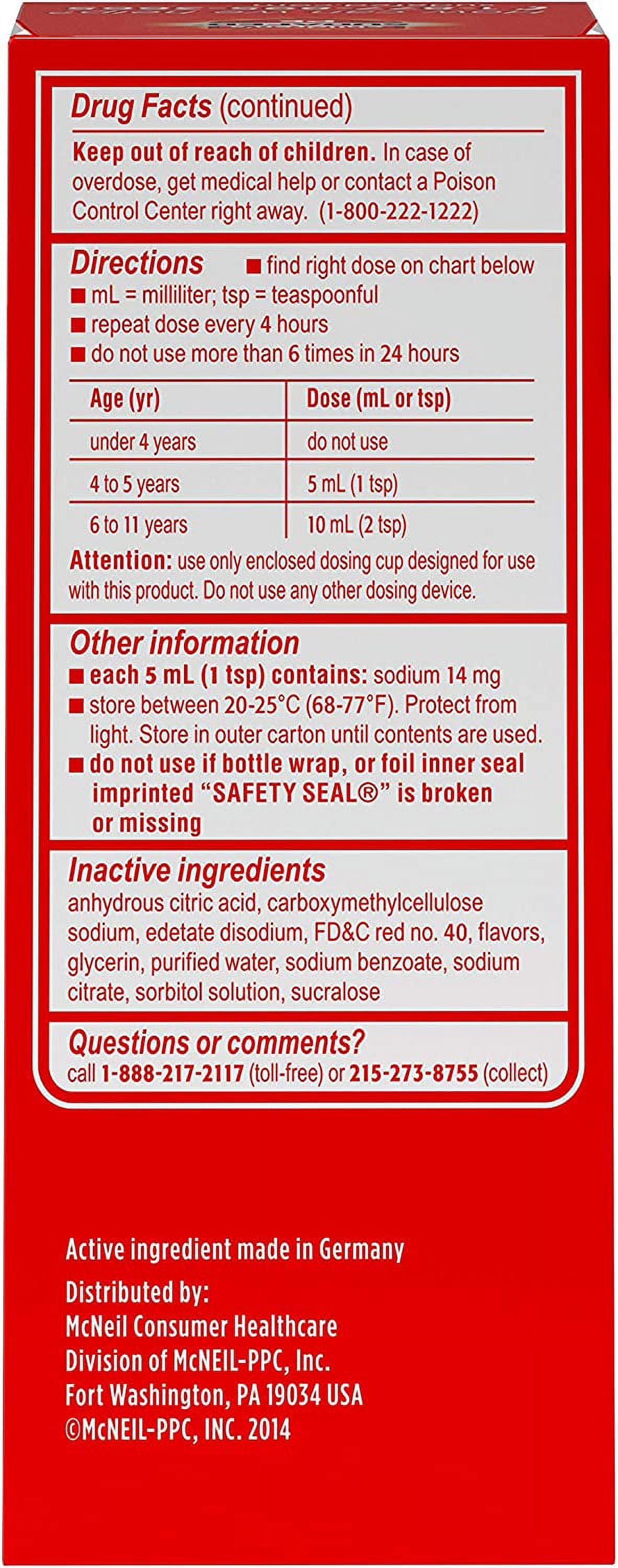 Childrens Sudafed PE Nasal Decongestant, Raspberry Flavored, 4 Oz, 3 Pack