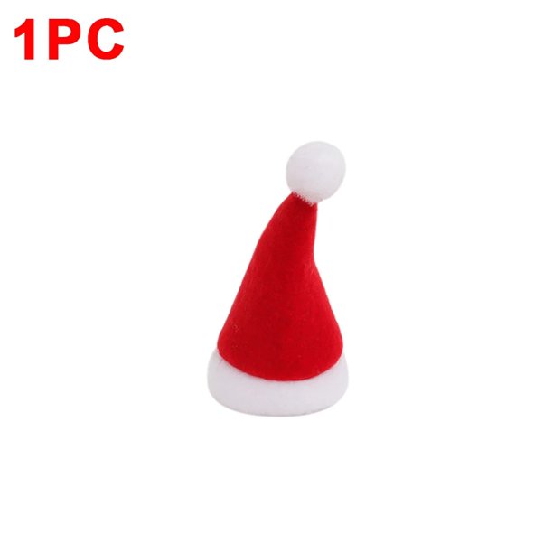 30/1 Uds Mini gorros de Papá Noel cubiertas navideñas para botellas de vino piruleta sombrero de caramelo regalos de Navidad para niños decoraciones para cenas y fiestas navideñas