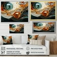 thumbnail image 4 of Designart "Ripple Waves Melody Orange and Gold Harmony V" Abstract Framed Wall Art Decor - Modern Orange Abstract Painting Bedroom Framed Canvas Wall Art, 4 of 6