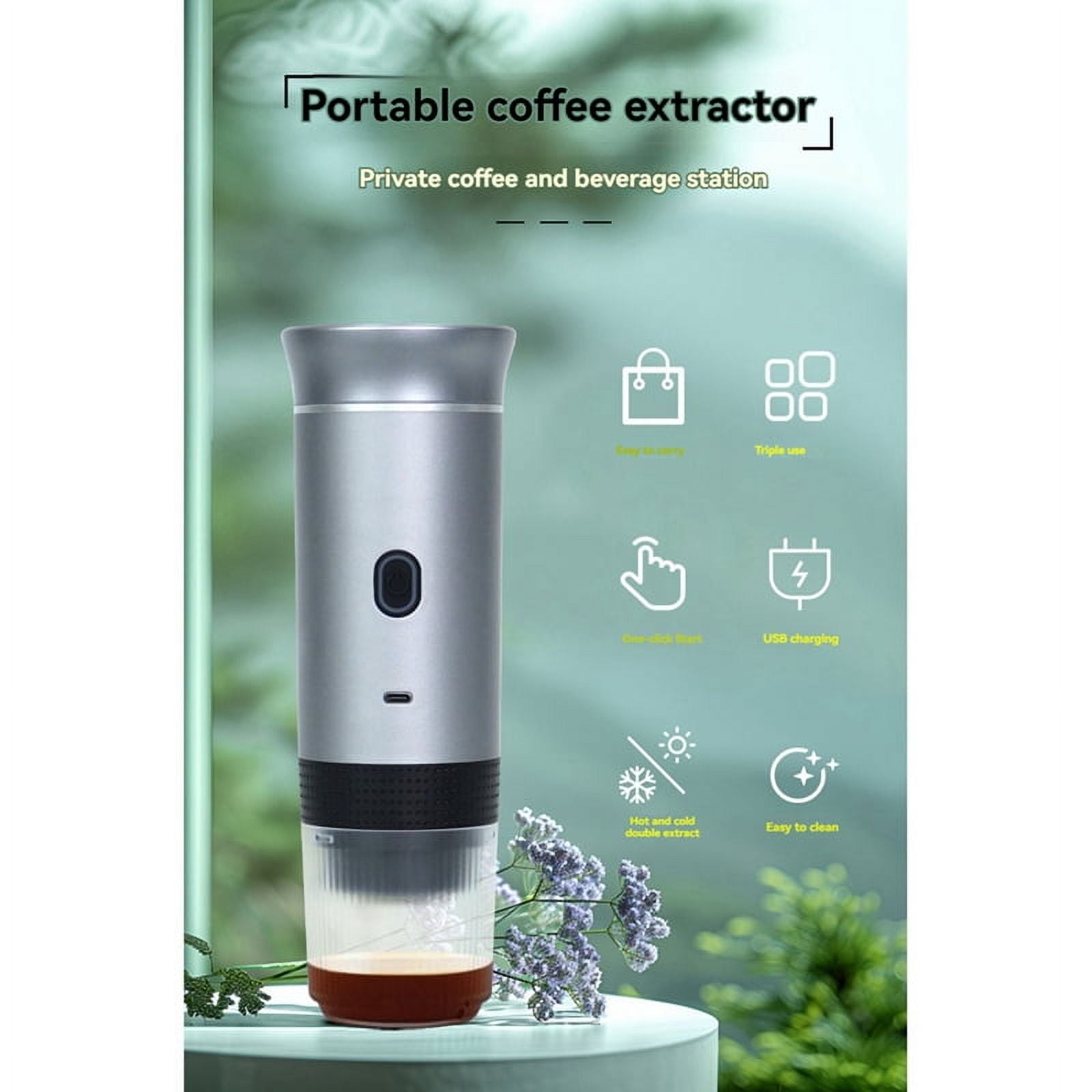Portable Espressos Coffee Machine 12V Electric Small Travel Italian Expressos Maker for Camping RV Hiking Office
