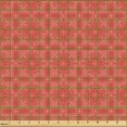 thumbnail image 2 of Ambesonne Oriental Fabric by the Yard Upholstery, Geometric Ornament, 10 Yards, Burnt Sienna and Coral, 2 of 5