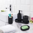 thumbnail image 2 of Juego de accesorios de baño Deobath, 5 piezas, negro mate, 2 of 6