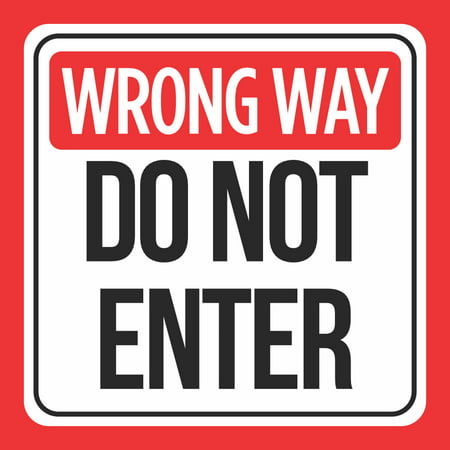 Aluminumwrong Way Do Not Enter Print Red Black White Notice Road Driveway Street Safety Hom Business Office Signs, (Best Way To Deice Driveway)