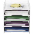 thumbnail image 4 of Organizador de archivos de PVC de almacenamiento de 5 niveles, documentos verticales A4, compartimento de almacenamiento blanco, bandejas de archivo de oficina, hogar y escuela, 4 of 5