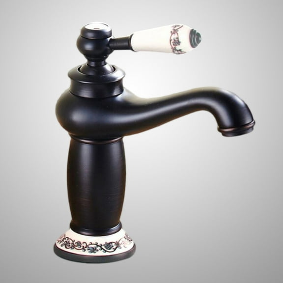 Raindrops Taps for Bathroom Basin Sink Faucet Copper Black 1Pack