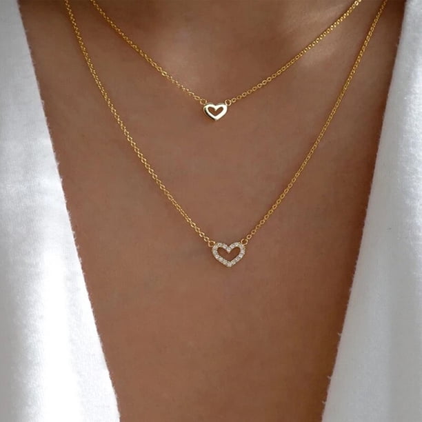 Collar con colgante de palo redondo minimalista para mujer, collar de clavícula de perlas, cadena larga de hojas, joyería de moda, regalo de declaración para niña