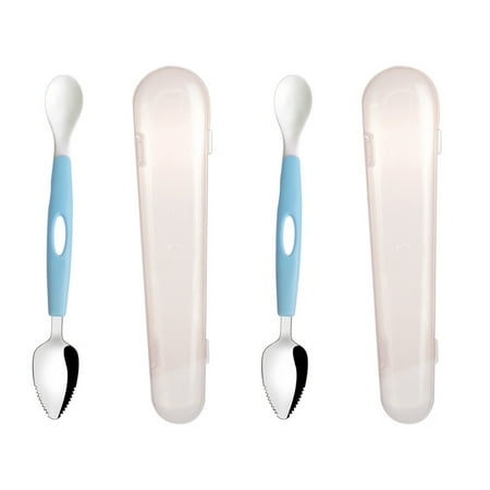 

Double Ended Scraper Supplementary Food Spoons Serrated Baby Child Dual Purpose 2 Pc