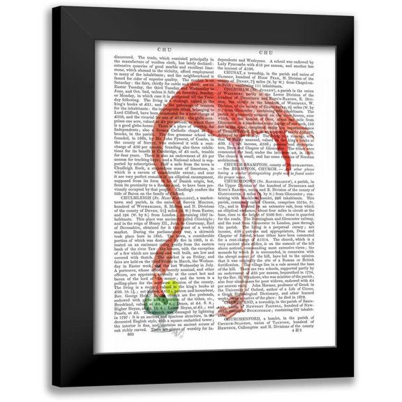 Fab Funky 12x14 Black Modern Framed Museum Art Print Titled - Flamingo and Cocktail 2