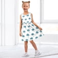 thumbnail image 5 of Girls' Summer Sleeveless Dress Soft Cotton A-Line Dress Teal Palm Tree Pattern 2T, 5 of 7