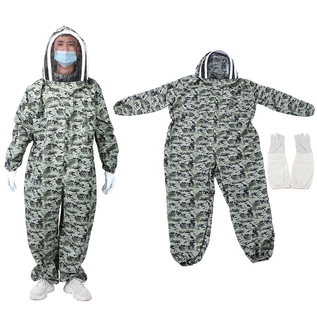 Traje de Abeja Ropa Traje Anti-abeja Traje Espacial Guantes Apicultura Suministros de Cremallera Doble Conjunto Cremalleras Dobles Traje Traje Ropa Equipo de Protección ANGGREK Otros
