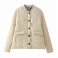 thumbnail image 2 of Women'S Lightweights Quilted Jacket Casual Button Down Puffer Outerwear Leopard Lined Coats with Pockets Cream White S, 2 of 9