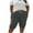 Gray-shorts, variant on Women's Plus Size Knee Length Shorts, Faux Cotton Linen Cuffed Hem Shorts, Drawstring Fashion Summer Sports Bottoms L-5XL
