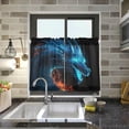 thumbnail image 6 of FREEAMG Dragon Half Window Tier Curtains 36 Inch Blackout Thermal Insulating Kitchen Linen Tier Curtains for Kitchen,Bathroom,Cafe, 6 of 7
