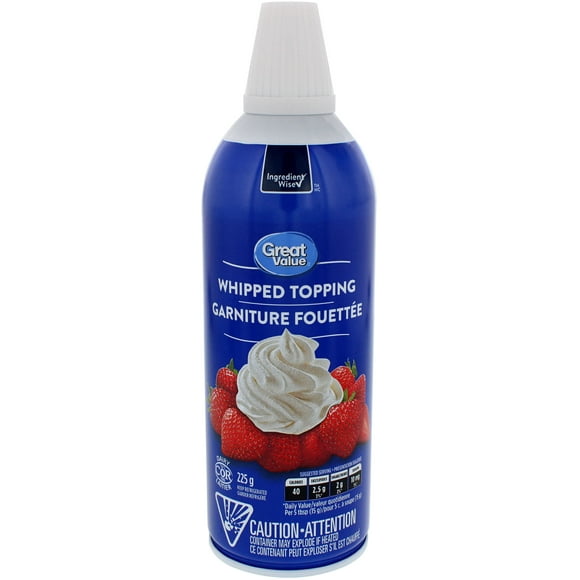 Great Value Whipped Topping, 225 g