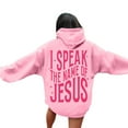 thumbnail image 2 of Christian Hoodies for Women 2025 I Speak The Name Of Jesus Hoodie with Pockets Hooded Sweatshirt Women Pullover, 2 of 6