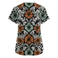 thumbnail image 5 of SAATLERI Plus Size Scrubs for Women Soft Stretch Short Sleeve V-Neck Scrub Tops Funny Floral Print Medical Nurse Uniforms Scrub Shirts with Pockets, 5 of 5
