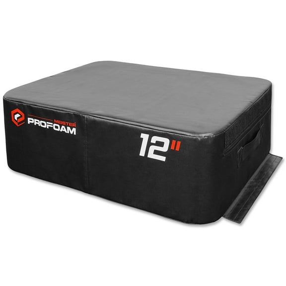 Meister PROFOAM™ Plyo Boxes - Foam Plyometric Jump Boxes for Professional Gyms - Black - Single 12" Box (12" x 36" x 30")