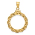 thumbnail image 3 of Wideband Distinguished Coin Jewelry 14k Polished Rope 18.0mm x 1.35mm Screw Top Coin Bezel Pendant, 3 of 4